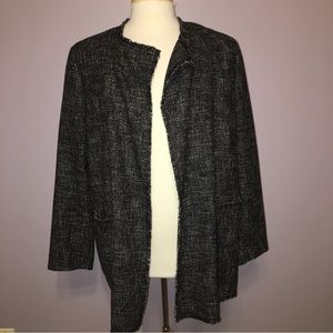 MARINA RINALDI Jacket BLACK / WHITE Tweed WRAP Classy - Sz 12 (Large) NEW!